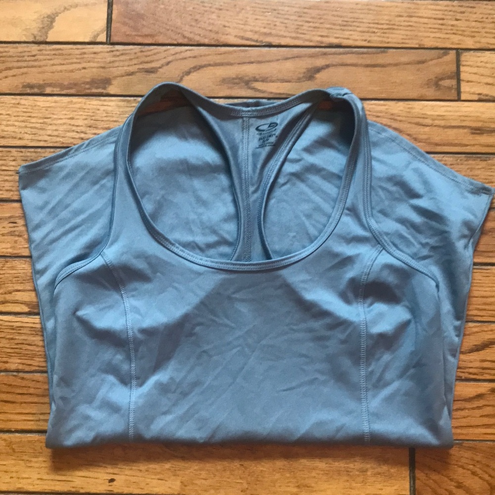 Grey racer back workout top
